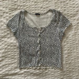 brandy melville blue and white ruffle zelly